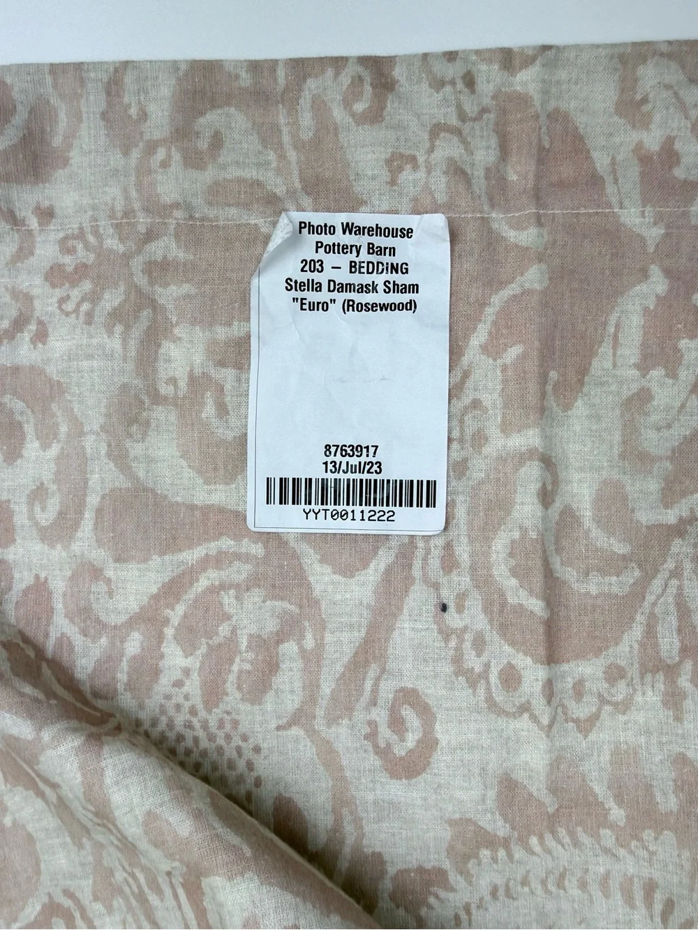 POTTERY BARN Euro Sham Stella Damask
